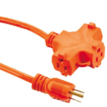 Outdoor Extension Cord Heavy Duty Triple Outlet Custom Length Flexible PVC, TPE, Rubber Jacket Cable